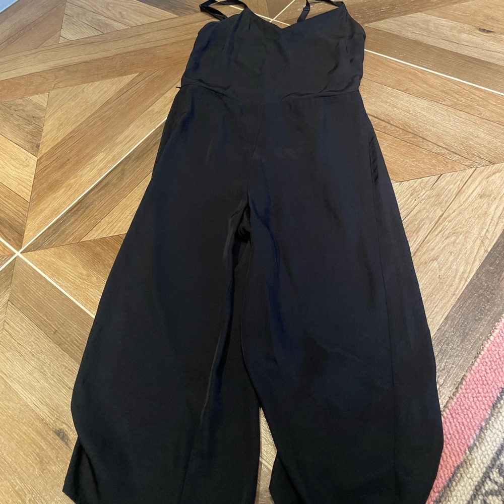Vince Black Sleeveless Jumpsuit with High Neckline